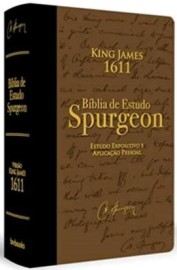 B�blia Estudo Spurgeon BKJ 1611 Letra Grande Preta com Marrom
