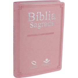 Biblia Slim Rosa Claro Naa Luxo