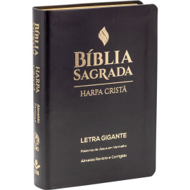 B�blia Letra Gigante Palavras de jesus em Vermelhas e Harpa Crist�