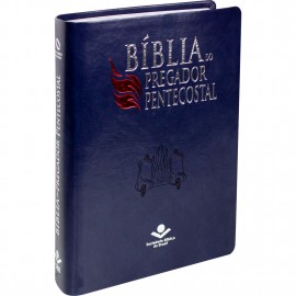 Biblia Do Pregador Pentecostal Naa Azul com indice