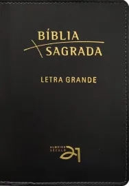 B�blia S�culo 21 Letra grande luxo - couro simulado preto - �ndice