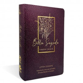 Bblia Grande Harpa Crist Popular Letra Gigante Floral Vinho