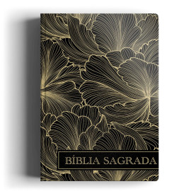 B�blia Letra Grande Semi Preta Estampada