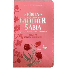 Biblia Da Mulher Sabia Grande Com Harpa Rosa Claro