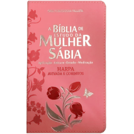 Biblia Da Mulher Sabia Grande Com Harpa Rosa Claro