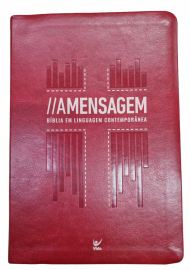 Biblia Mensagem Letra Gigante Luxo Vermelha